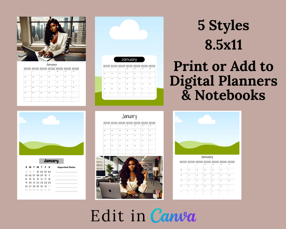 2025 dated editable calendar templates