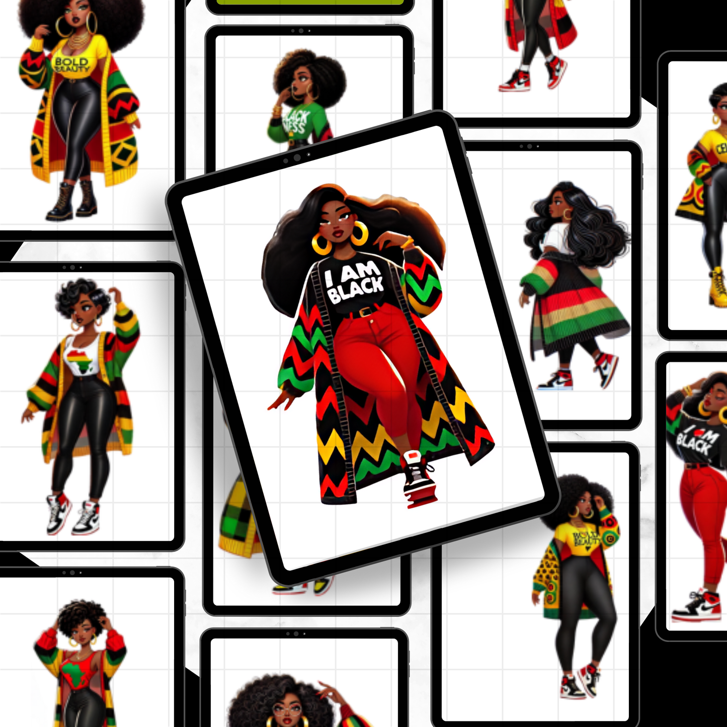 stylish black woman png, black girl ai art, black history month png, ai generated girl, cute african american woman, high res transparent