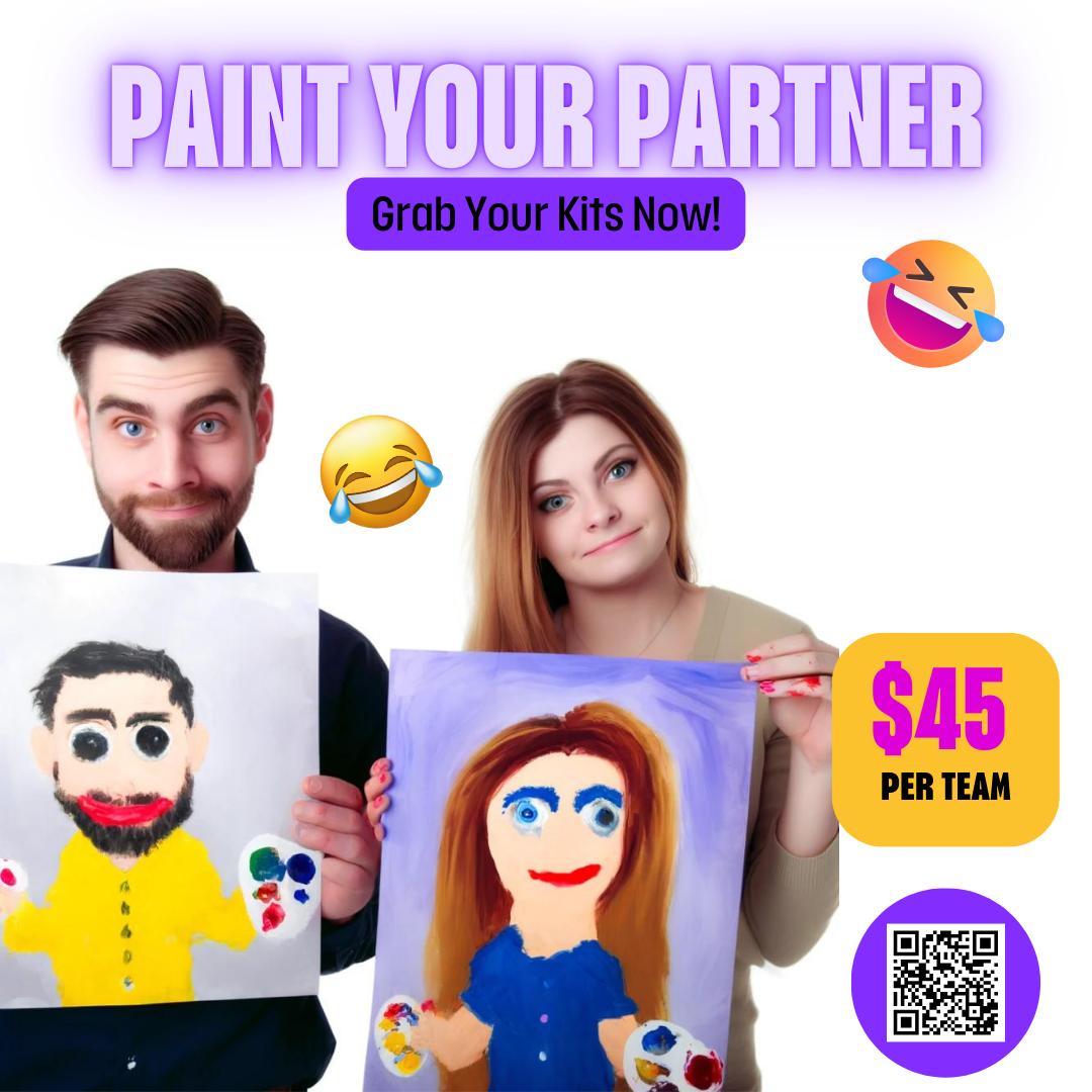 paint your partner kit – fun & hilarious date night or party paint activity for couples & friends